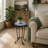 Patio Side Table,Blue+Black