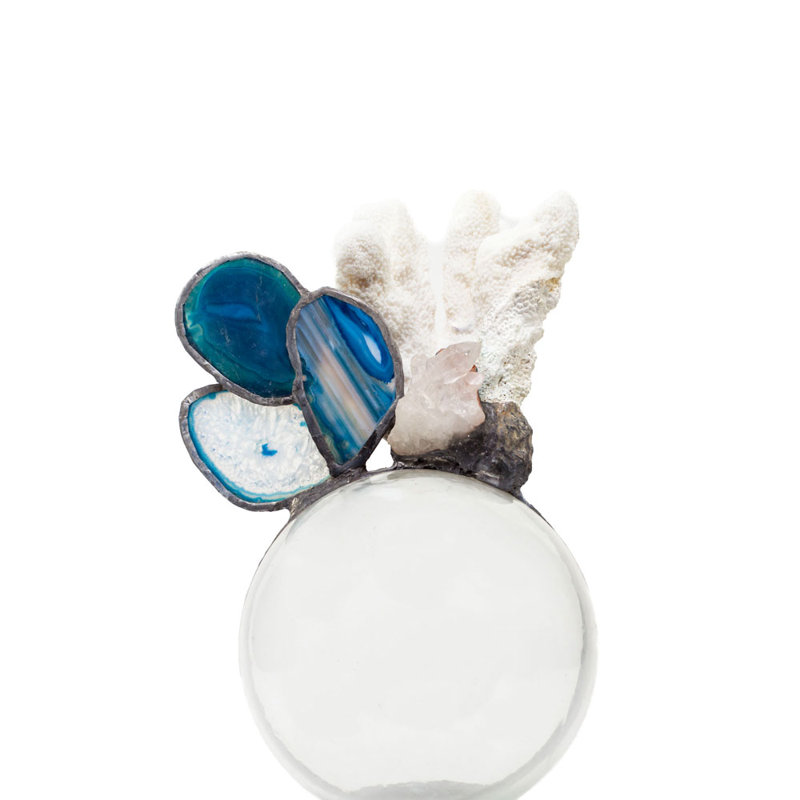 Medium with Agate Coral and Crystal Float Sculpture