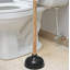 Poussoir de salle de bain et lavabo robuste avec poignée en bois - ensemble de 2