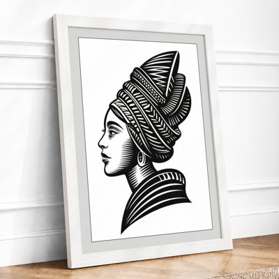 Profile In Black Line Art Deco - Print