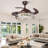 Kaelig 42" Crystal  Invisible Ceiling Fan Light with Remote Control, Retractable Fan Blades