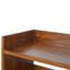 Banc de rangement nordique en bois massif, rangement ouvert, châtaignier, brun