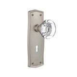 Prairie Plate with Decorative Keyhole and Round Clear Crystal Door Knob