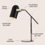 Lampe de bureau noire 19,25 po Bullington