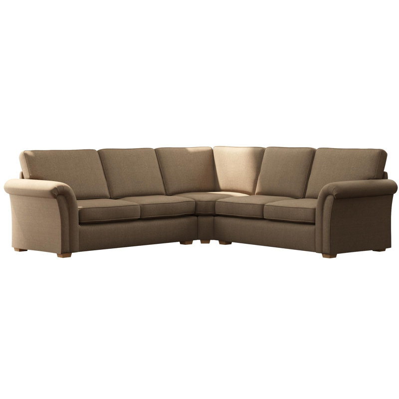 Castleacre Corner with two seats both sides, Fixed Back, Nutmeg Polyester