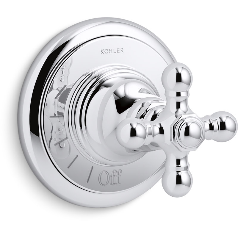 Kohler Artifacts Volume Control Valve Trim with Cross Handle, Vibrant Brushed Bronze