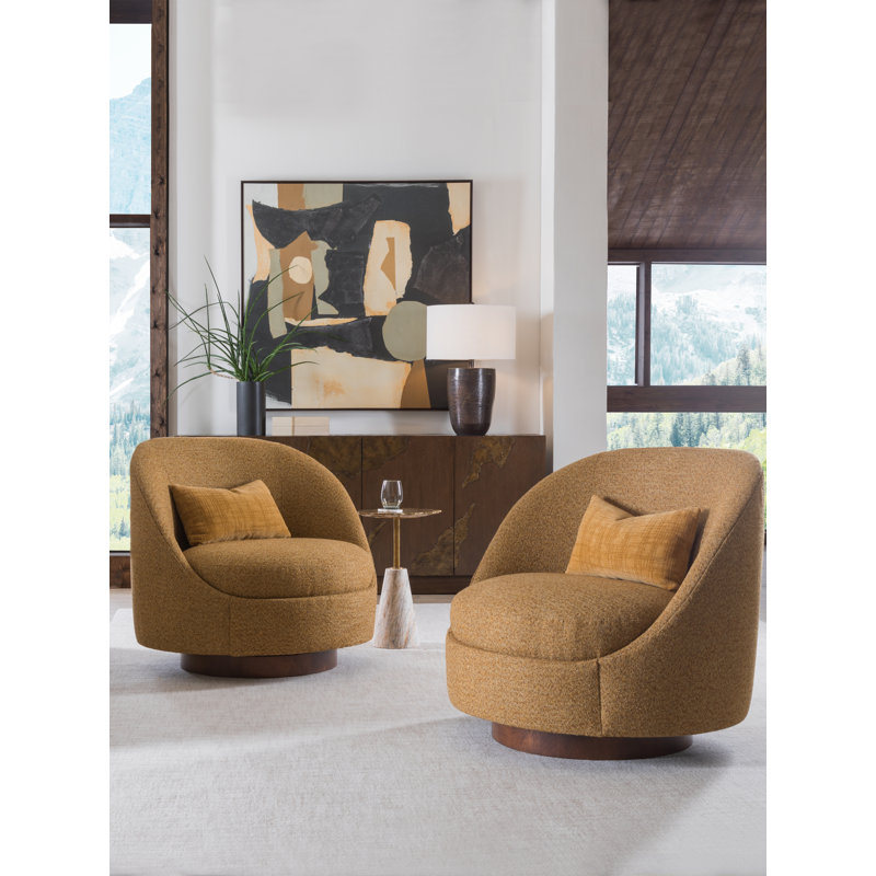 Genevieve Swivel Chair, Brown Chenille, Yes