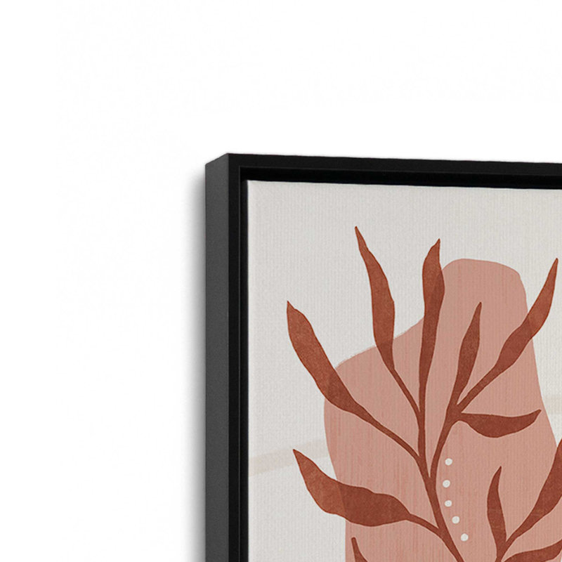 Ensemble de 2 feuilles murmurantes, H 19 po x l 26 po, Cadre flottant noir satiné