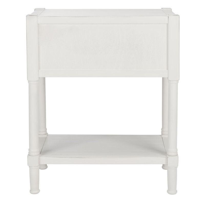 Filbert Distressed White 28'' Wood & Metal Console Table with Storage
