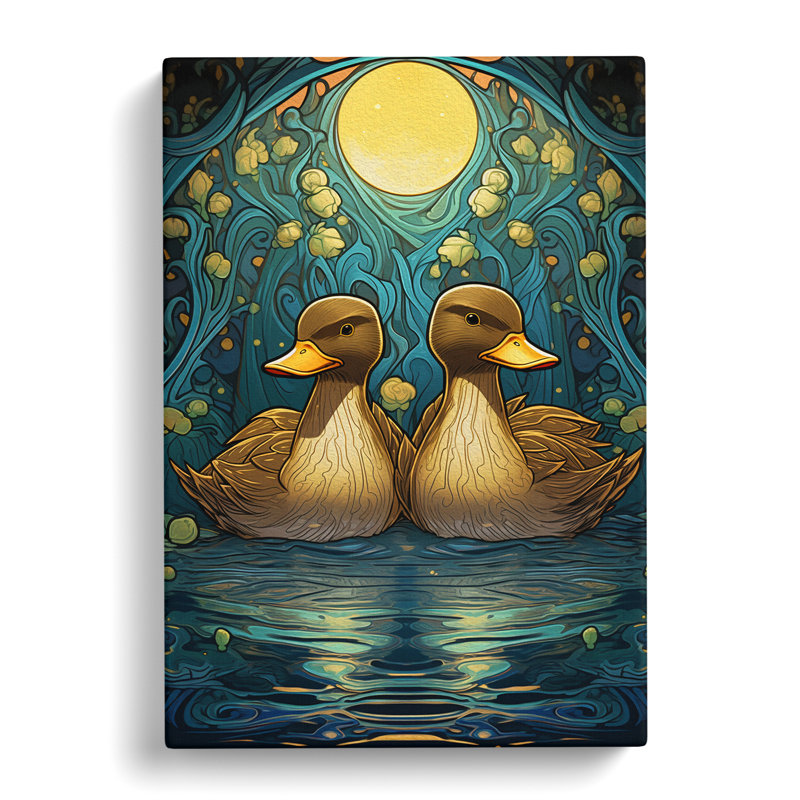 Rubber Ducks Nouveau - Print, 50cm H x 35cm W x 3cm D