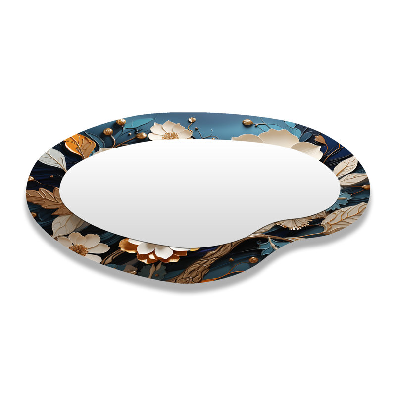 Miroir mural traditionnel blanc et doré