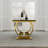 7 Piece Luxury White And Gold Dining Table Set With 6 White Leather Dining Chairs-551457633-551457647-551457645