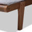 Lit plateforme moderne en bois massif de style Mid-Century moderne noyer cendré l 56,70 po x L 76,2 po x H 12,80 po-2117087006