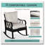Chaise berçante en osier avec coussins rembourrés épais-1626900218
