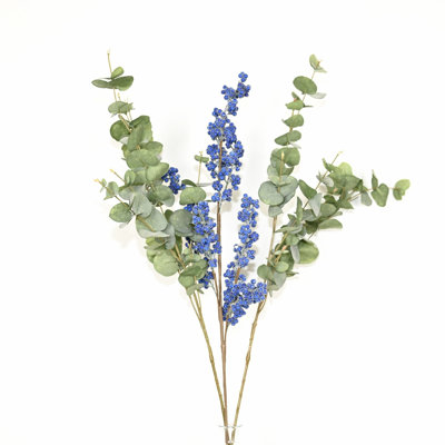 36" Artificial Eucalyptus Winter Frozon Berry Branch For Vase Filler, Farmhouse Greenery Leaves Branch Sprays Long Stem Bulk Foliage For Wedding Party Home Office Table Centerpiece Shelf Decorations