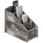 Solid Wood Remote Control Holder, Rustic 4-Compartment Caddy Organizer for Living Room Tabletop Storage