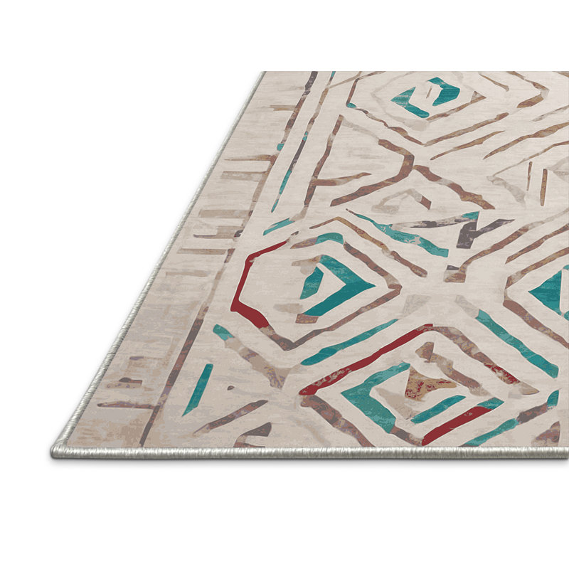 Tapis beige soyeux et moelleux, Tapis de couloir 2 pi x 4 pi