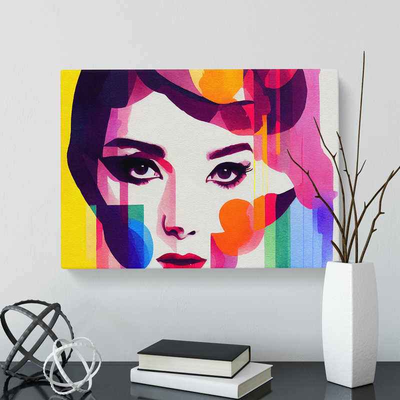 Colourful Woman Vol.2 Abstract - Wrapped Canvas, 35cm H x 50cm W x 3cm D