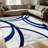 1PC Modern Abstract Navy Blue Swirl Geometric Wood Grain Pattern area rugs for Living Room, Soft and Comfortable, Suitable for all seasons, easy-to-maintain, machine washable Indoor floor mat, Under Table Farmhouse suitable for Dining Room, Bedroom,-2014687097