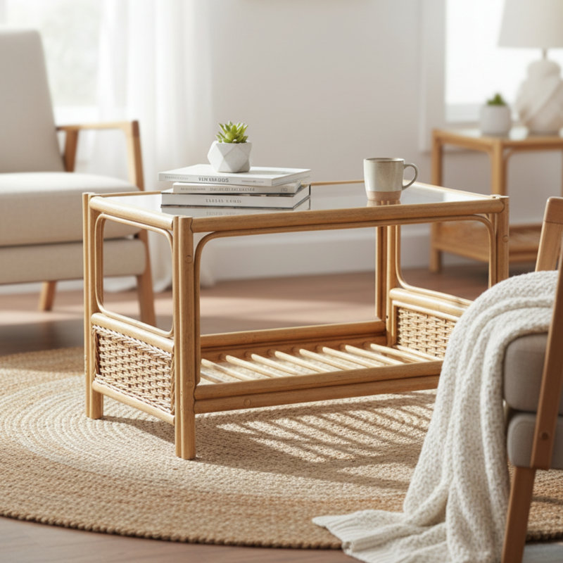 Coffee Table with Storage, Brown