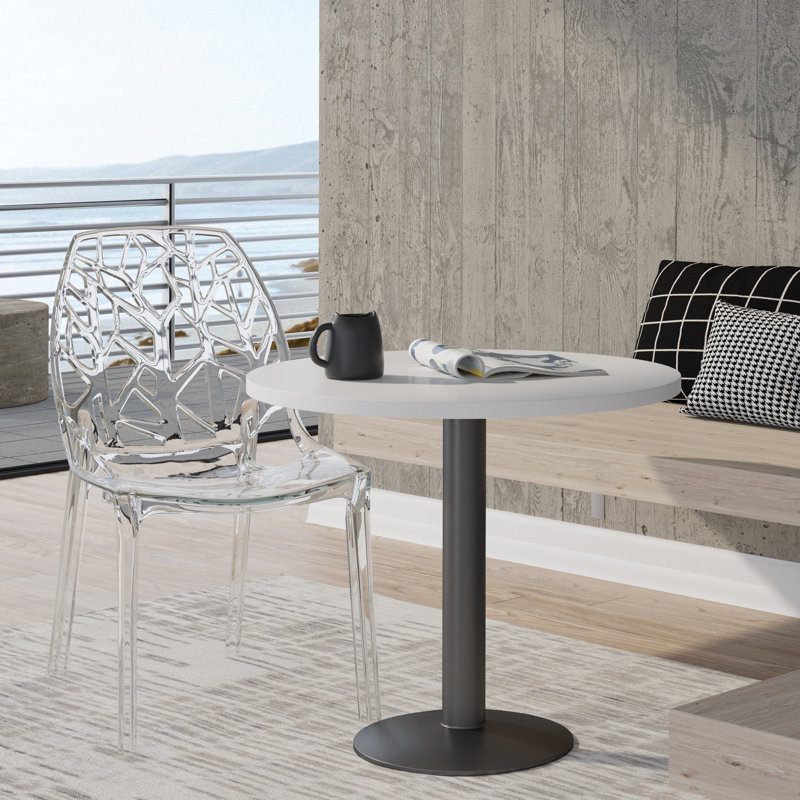 Edgington Lightweight Stacking Accent Dining Chair for Indoor & Outdoor, Transparent Clear, Single