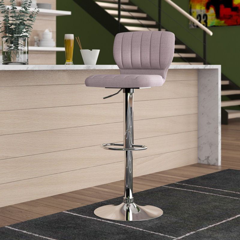 Tabouret pivotant à hauteur réglable Troutville, Tissu noir
