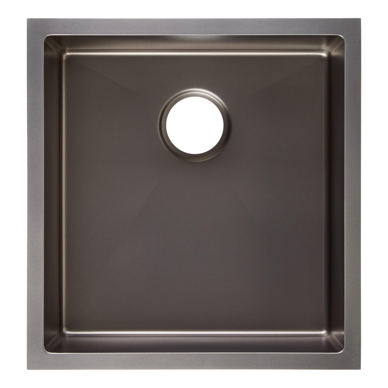 Atlas 19" L Undermount Kitchen Sink, Gunmetal Black