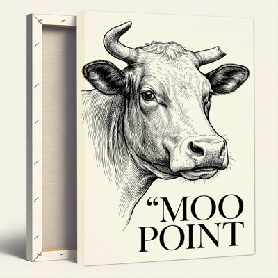 Moo Point Canvas Wall Art Oil Painting Print Set Of 1