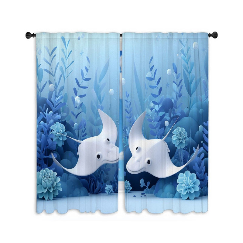 Paire de rideaux transparents en polyester Naor, L 56 po x L 78 po