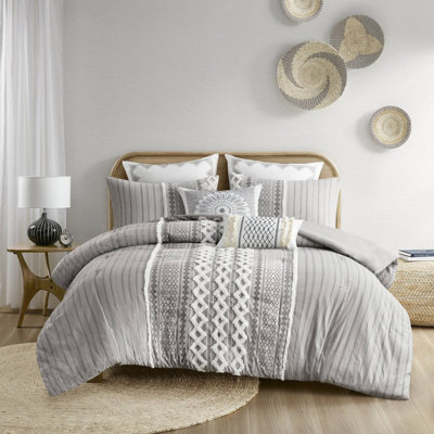 Ensembles de literie en coton doux et gris Modern Comfort