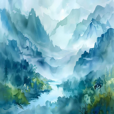 Mystic Blue Mountain Scenery