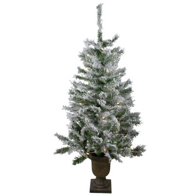 Sapin de Noël artificiel pré-éclairé en pots avec lumières claires 3,5 '