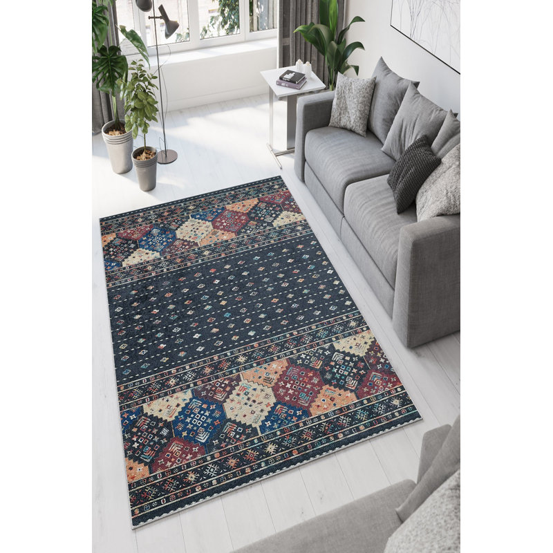 Eco-Friendly Area Rug (2 ft x 3.3 ft), 100% Polyester, 650 g/m² | Antibacterial & Non-Slip PVC Dot Underside, Pile Height: 0.2 inches | Machine Washable, Digital Print Design, Perfect for Living Room & Bedroom Decor