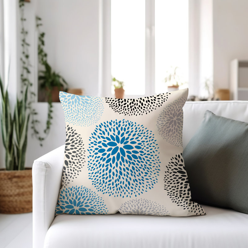 Coussin décoratif intérieur / extérieur en polyester filé à la main Bavière, H 17 po x l 17 po