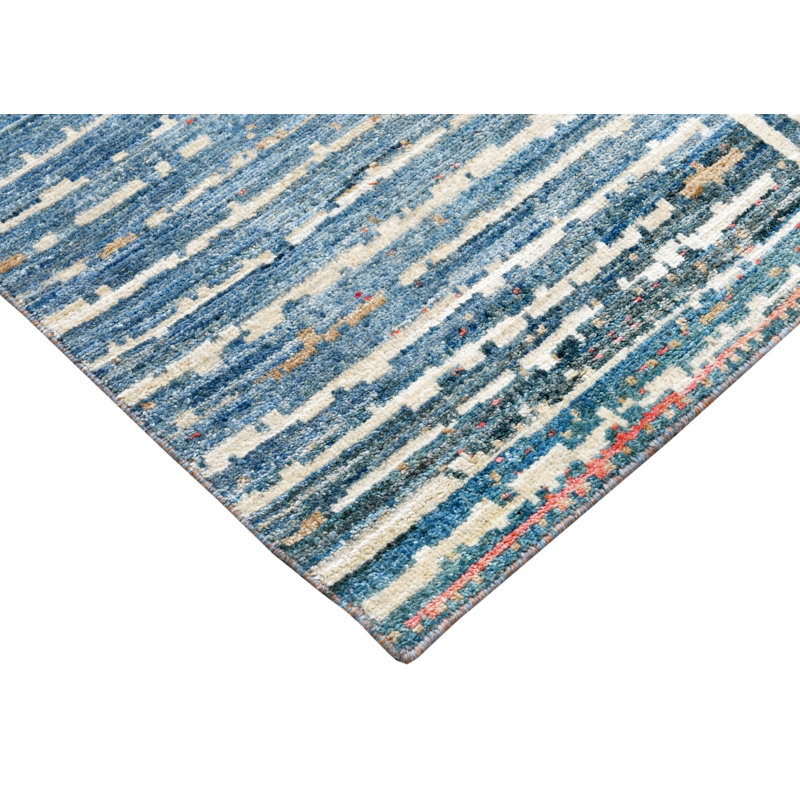 Abstract Area Rug in Blue/Beige/Light Yellow/Red