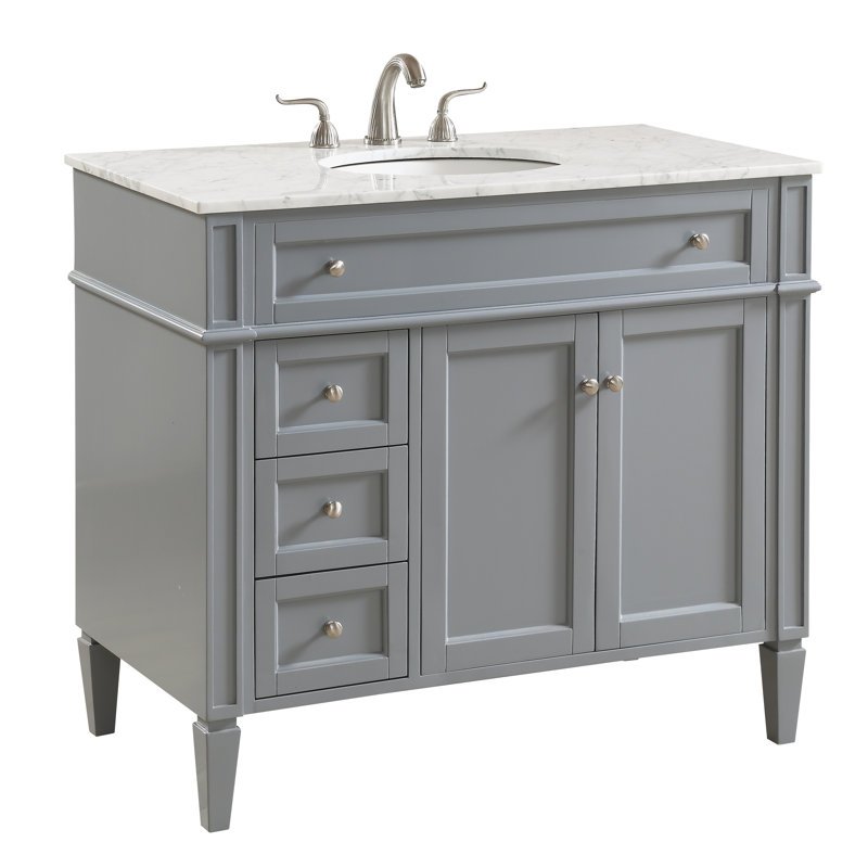 Meuble-lavabo simple 40 po Rivers, Gris