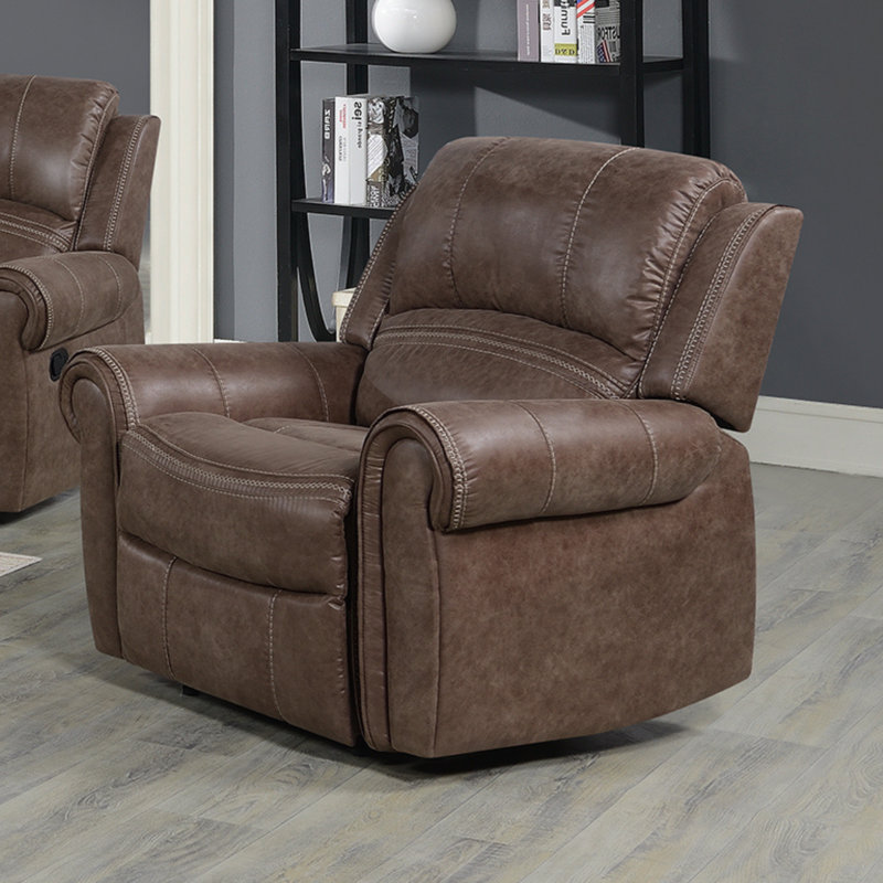 Donita, 40" Wide Rolled Arm Glider Recliner Chair, Toffee color