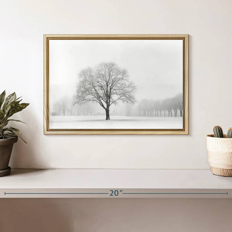 Standing Alone, 13" X 9", Floating Frame Natural Wood