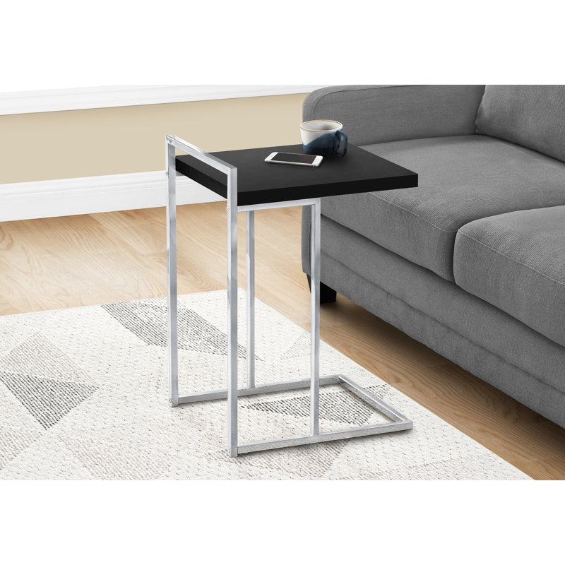 Table à collation contemporaine Contemporary - stratifié noir et base en métal durable pour une utilisation polyvalente
