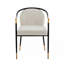 Ensemble de 2 chaises de salle à manger rembourrées modernes avec tissu tissé chiné et accoudoirs robustes en métal-786036007