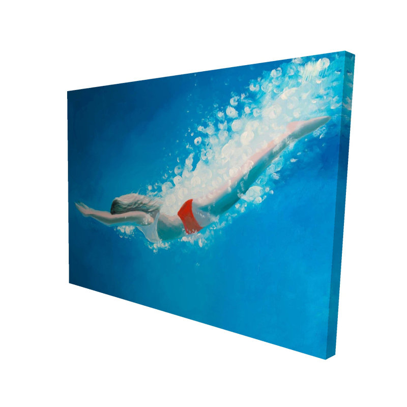 Diving Jump - Toile marine rouge pour une décoration intérieure élégante, H 36 po x l 48 po
