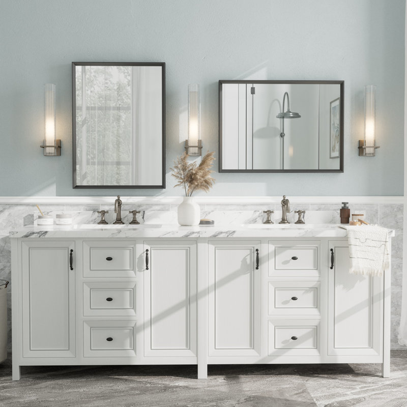 Miroir mural Amara, 28 po x 20 po, Matte Black