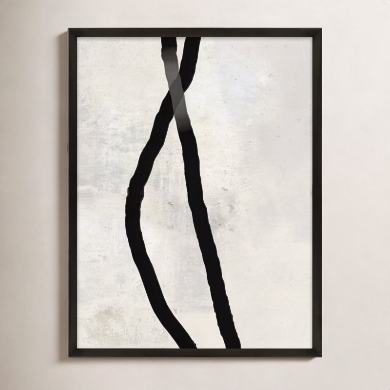 Black Rope 4 Painting by Jacques Pilon, 25" H x 20" W x 1.25" D, Black Wood