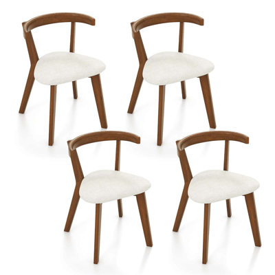 Space-saving Wood Upholstered Dining Chair Set Of 2 With Padded Seat & Curved Back by George Oliver