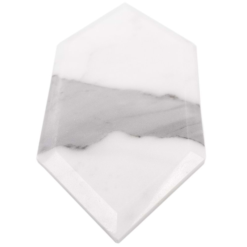 Calacatta 4x8 Beveled Hexagon Polished Marble Tile