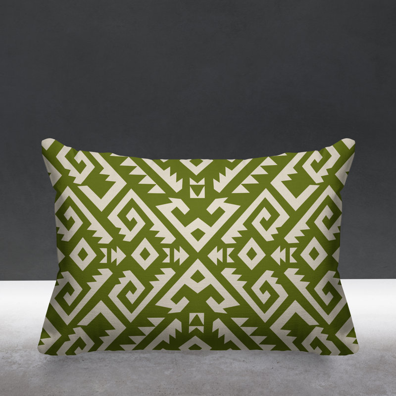 Coussin intérieur / extérieur Chitto Southwestern, Chartreuse
