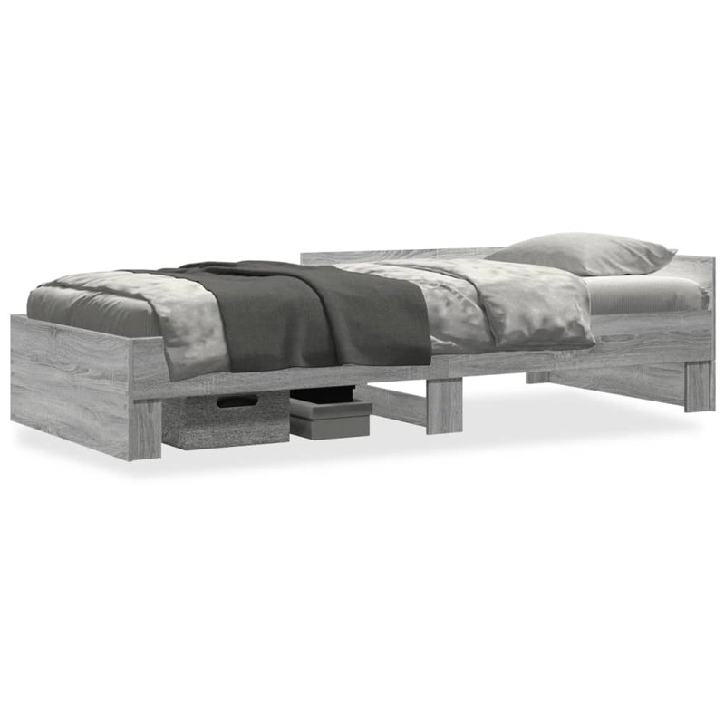 Bed Frame Without Mattress Engineered Wood, Single (3'), Grey Sonoma