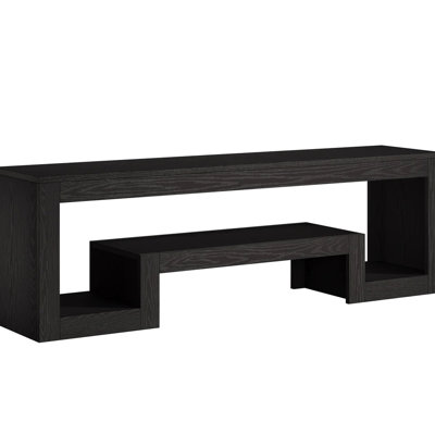 Meuble télé central, format 63 pouces (pour téléviseurs de 65 pouces), fini rétro, construction stable, rangement multifonctionnel, montage inclus. Spacieux compartiment central, design ergonomique, emballage inclus.