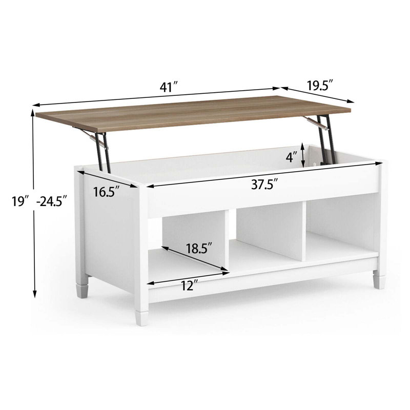 Camylle Single Coffee Table, Brown, White