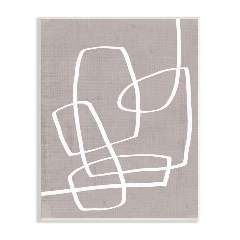 «Busy Single Line Mouvement Modern Abstract Composition» par - Impression, H 15 po x l 10 po x P 0,5 po, Bois